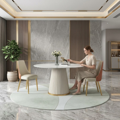 Luxus Tische Runder Tisch Runde Design Möbel Edelstahl Esszimmer Esstische Neu