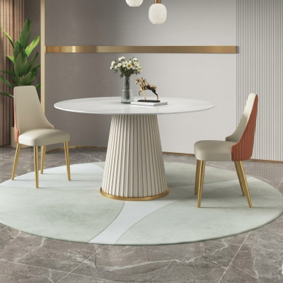 Luxus Tische Runder Tisch Runde Design Möbel Edelstahl Esszimmer Esstische Neu