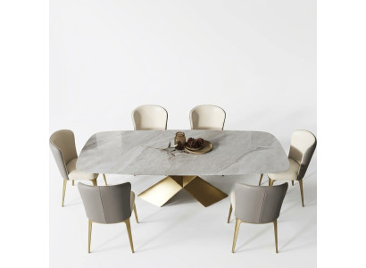 Luxus Esstische Tische Design Tisch Edelstahl Stein Möbel Esszimmer Modern Säule