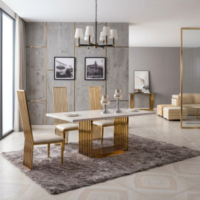 Luxus Tisch Metall Esstisch Mega Design Metall Tische 140x80 Esszimmer Möbel