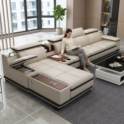 Ecksofa L-form Wohnlandschaft Eck Polstersofa Sitz Design Couch Sofas Weiß Sofa