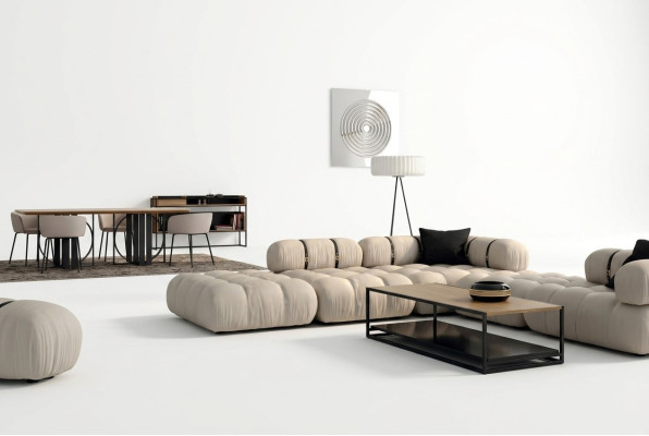 Ecksofa L-form Sofa Weiß Sofas Modern Wohnzimmer Textil Polster Design Eck Neu