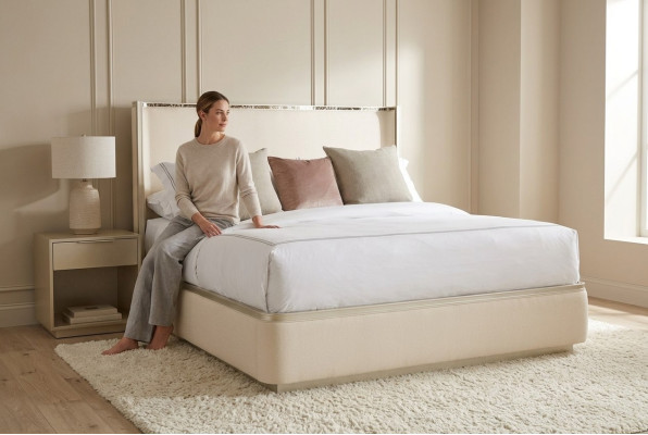Postele 180x200 cm Textilie Hotel Luxus Polstrování Tkanina Design Postel Ložnice