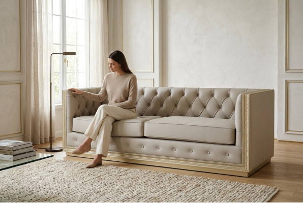 Chesterfield Wohnzimmer Sofas Italienisch Sofa Couch 3 Sitzer 220 cm Polsterung