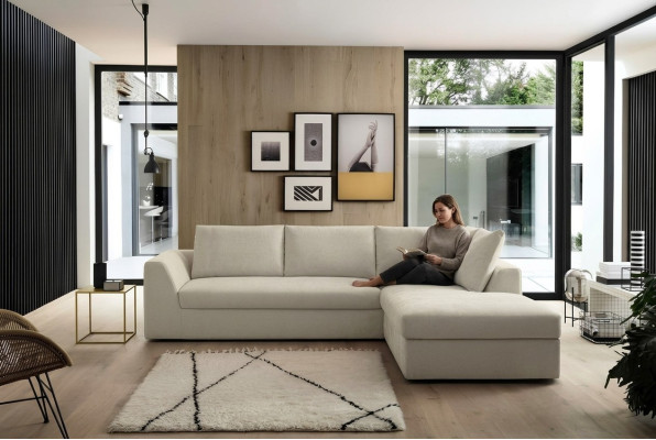 Luxus Ecksofa L-Form Sofas Couch Leder Möbel Sofas Stoff Design Neu alfitalia