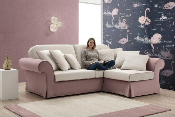 Ecksofa L-Form Polster Sofa Moderne Wohnzimmer Möbel Luxus Stoff Neu alfitalia