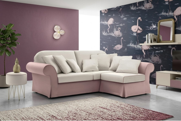 Ecksofa L-Form Polster Sofa Moderne Wohnzimmer Möbel Luxus Stoff Neu alfitalia