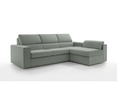 Ecksofa L-Form Möbel Leder Polstermöbel Wohnzimmer Moderne Luxus Grün alfitalia