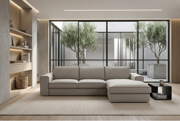 Stoff L-Form Couch Wohnlandschaft Ecksofa Modern Design Sofa Focus alfitalia