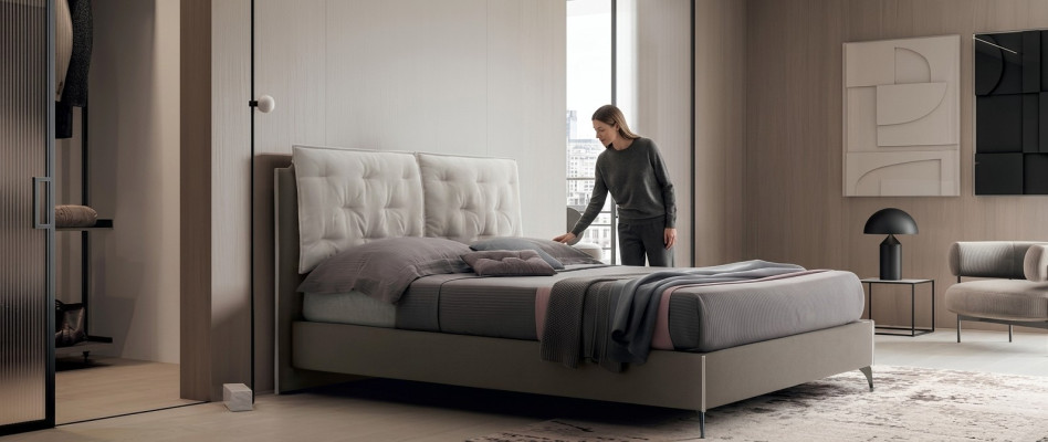 Designová postel Ložnice Postele Textilie Hotel Luxus Tkaniny Potah Sedadlo Itálie