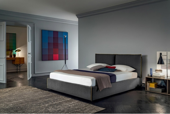 Luxus vycpávka sedací látková designová postel ložnice postele 180x200 cm textil hotel