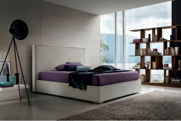 Postel 180x200 ložnice manželská lůžka luxusní hotelová postel dvoulůžko design dřevo moderní.