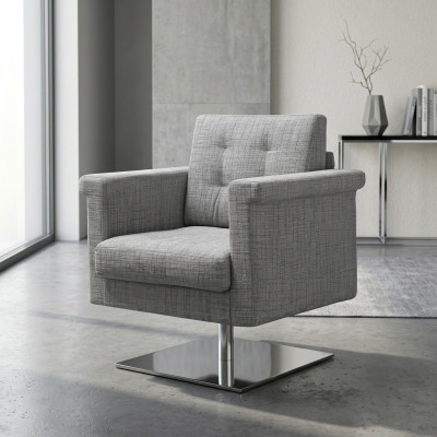 Design Couch Lounge Textil Sitzer Grau Möbel Einsitzer Sessel Stoff Relax Sitz
