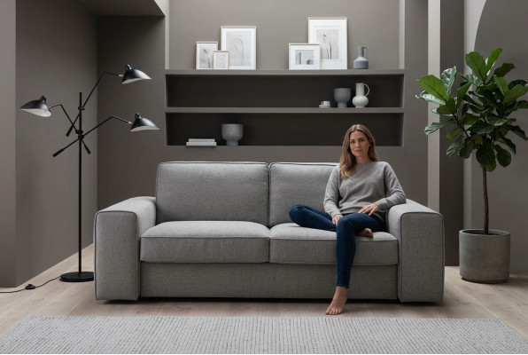 Dreisitzer Couch Polster Design Sofa Moderne 3er Sofas Zimmer Möbel Grau Sitz