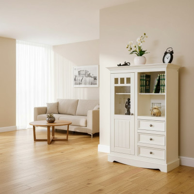 Landhaus Kommode Schrank Regale Echtholz Hochschrank Regal Bücher Bar Schränke