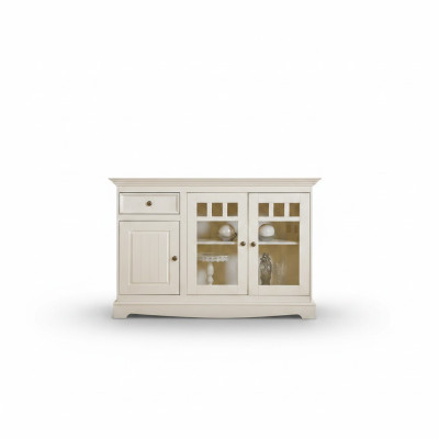 klassische Kommode Landhaus Sideboard Weiß Buffet Schrank Wohnzimmer