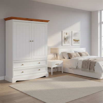 Landhaus Schlafzimmer Schränke Holz Kleiderschrank Garderobe für das Hotel Möbel