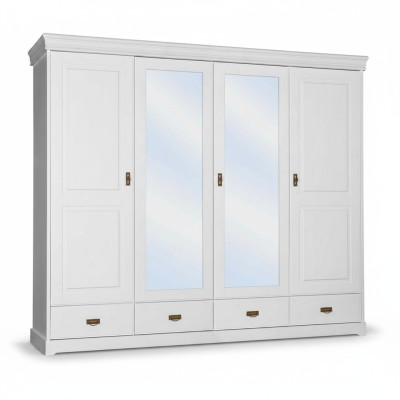Kleiderschrank Landhaus Stil Regal Schrank Kleider Schränke Holz Möbel Weiss