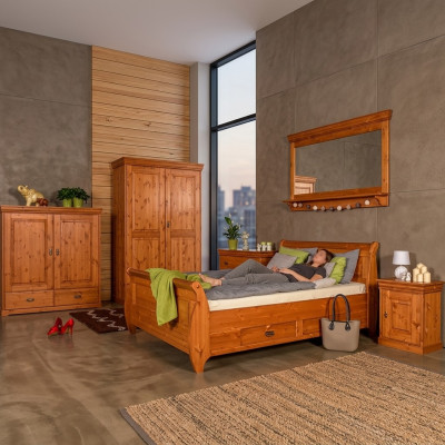 Schlafzimmer Set Komplett Design Bett Klassisch Möbel 5tlg Nachttisch Landhaus