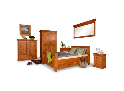 Schlafzimmer Set Komplett Design Bett Klassisch Möbel 5tlg Nachttisch Landhaus