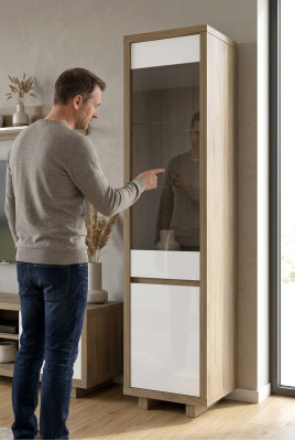 Glas Vitrine Schrank Vitrinen Wohnzimmer Schränke Design Modern Italy Neu