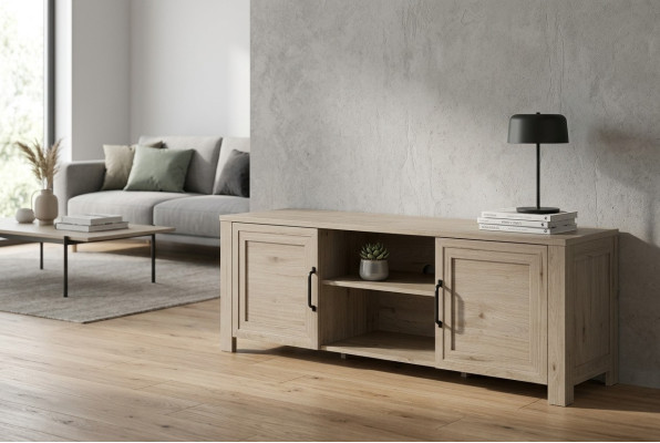 Obývací pokoj Dřevo RTV Hotel Luxus Sideboard TV Lowboard XXL Skříň Stůl Nový