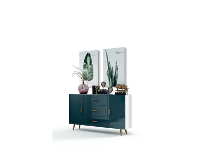 Komody skříň obývacího pokoje 140 cm XL Nízké skříně Moderní dřevěná komoda Sideboard