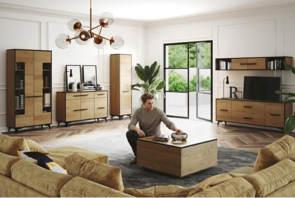 Kommode Schrank TV Ständer Regal Wohnzimmer 6tlg. Möbel Wohnwand Wohnwände Set