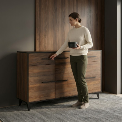 Komoda Návrhář komod Komodní skříň Skříň Design Dřevo Regál Hnědý