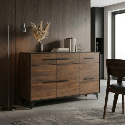 Komoda Návrhář komod Komodní skříň Skříň Design Dřevo Regál Hnědý