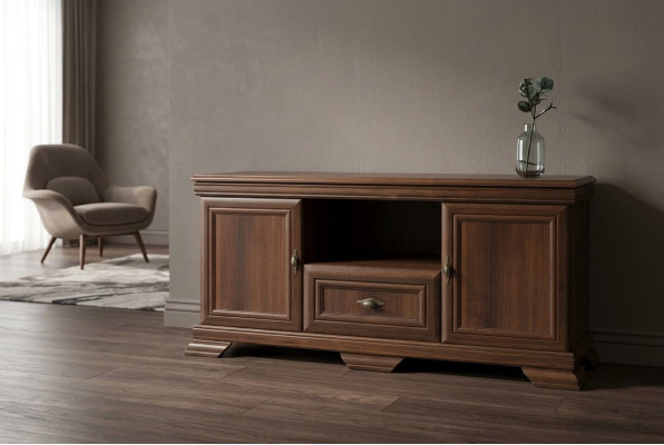 Klasická dřevěná komoda sideboard komody nízké skříňky nový židle