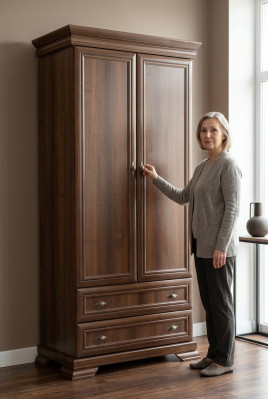 Schlafzimmer Kleiderschrank 2 türiger Holz Wandschrank Schrank Kleiderschränke
