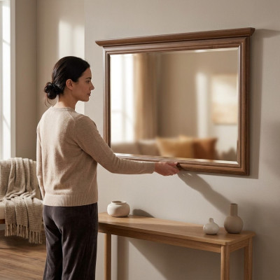 Klasické zrcadlo designéra, obdélníkové zrcadlo, dekorativní model Kora.
