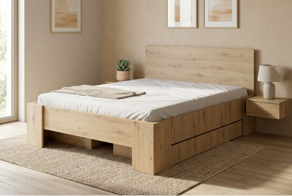 Luxus nábytek Design Dvojité hotelové dřevěné skříně postele postele Rámování Nový