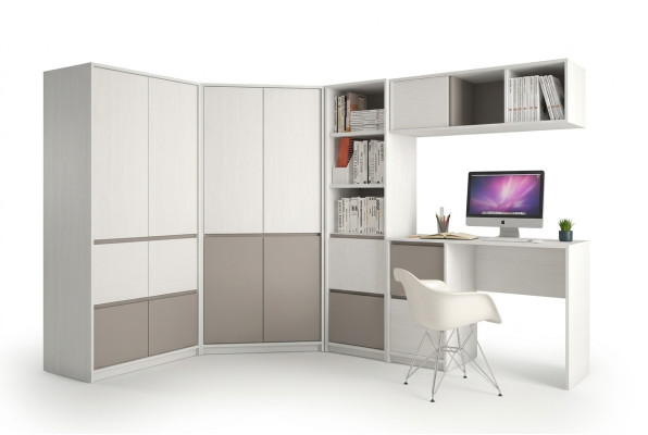 Kinder Jugend Schlafzimmer Komplett Kleiderschrank Eckschrank Computertisch 7tlg