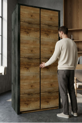 Schlafzimmer Schränke Holz Möbel Schrank Landhaus Kleiderschrank Design Braun