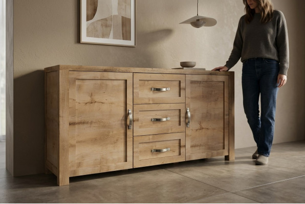 Buffet Anrichte Kommode Holz Handarbeit Holz Landhaus Anrichten Kommoden 2tlg.
