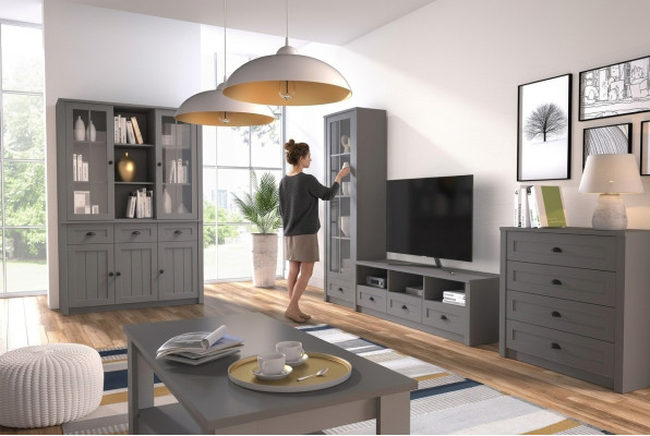 Wohnzimmermöbel Set Designer Wohnzimmer Sideboard Couchtisch Einrichtung 5tlg.