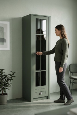 Obývací pokoj Design Skleněné Skříně Nábytek Moderní Vitrína Skříň Vitríny Nový