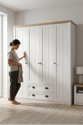 Modern Stil Kleiderschrank Schrank Holz Garderob Schlafzimmer Artdéco