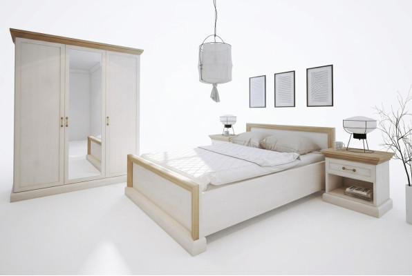 Schlafzimmer Set Design Modern Luxus Betten Bett Nachttisch Kleiderschrank 4 tlg