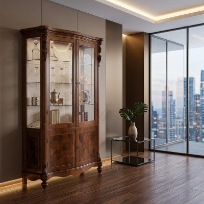 Luxus Schrank Holz Möbel Schränke Vitrine Regal Aktenschrank Glasschrank Antik
