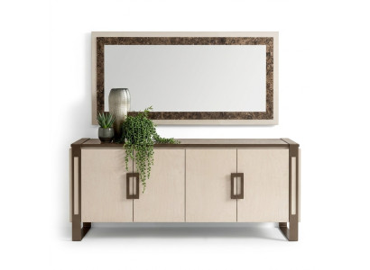 Elegantní designová konzole dřevo zrcadlo sideboard bufet skříň 2 kusy konzolový stolek