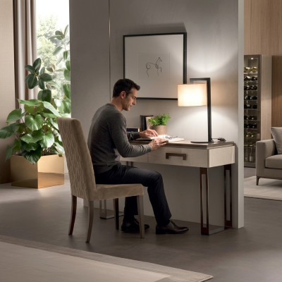 Designer Schreibtisch Stuhl Büro Set italienische Möbel Sekretär Lehnstuhl 2tlg.