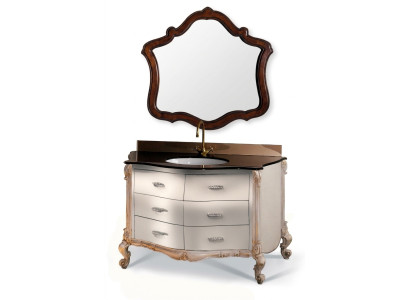 Design Bad Badezimmer Möbel 2tlg. Set Garnitur Schrank Waschbecken Beleuchtung