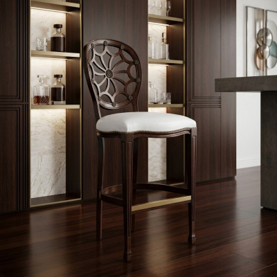 Polštářové židle Lounge Club Luxus dřevěná křesla Design židle Bar Hocker Barhocker