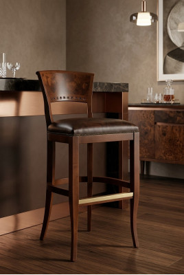 Hocker Barhocker Königlicher Polster Klassisch Samt 1 Sitzer Antik Stil Stuhl