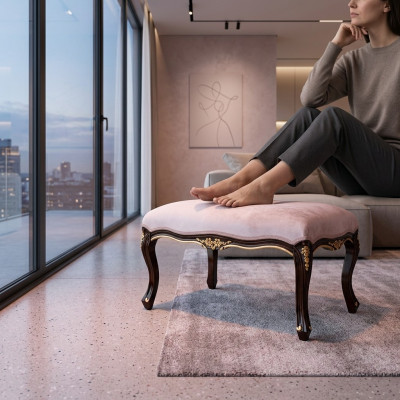 Ottomane Chaiselounge Sedací lavice Designový textilní Hocker | Pohovka s nožičkami, Heller | Přistavovací taburet