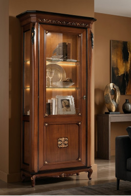 Vitrine 1 Tür Schrank Vitrinen Wohnzimmer Schränke Design Schrank Möbel Glas Neu