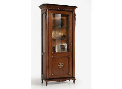 Vitrine 1 Tür Schrank Vitrinen Wohnzimmer Schränke Design Schrank Möbel Glas Neu